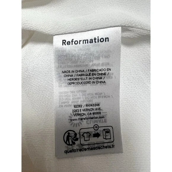 Reformation Liz Silk Dress Ivory White Wedding Bridal Gown Maxi Size 8 NEW - Picture 12 of 14